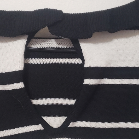 Who What Wear Black and White Stripes Sweater - Picture 3 of 10